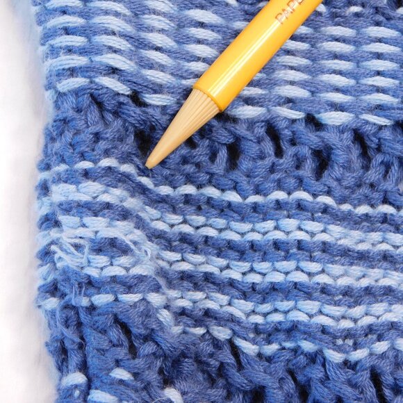 525 Rachel Sailor Open Stitch Pullover Sweater | Forever Blue Multi | NWOT | M? - Picture 7 of 9